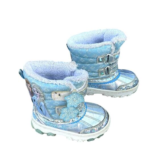 Disney Frozen Toddler Girls Light Up Winter Snow Boots Size 7 - Picture 1 of 10